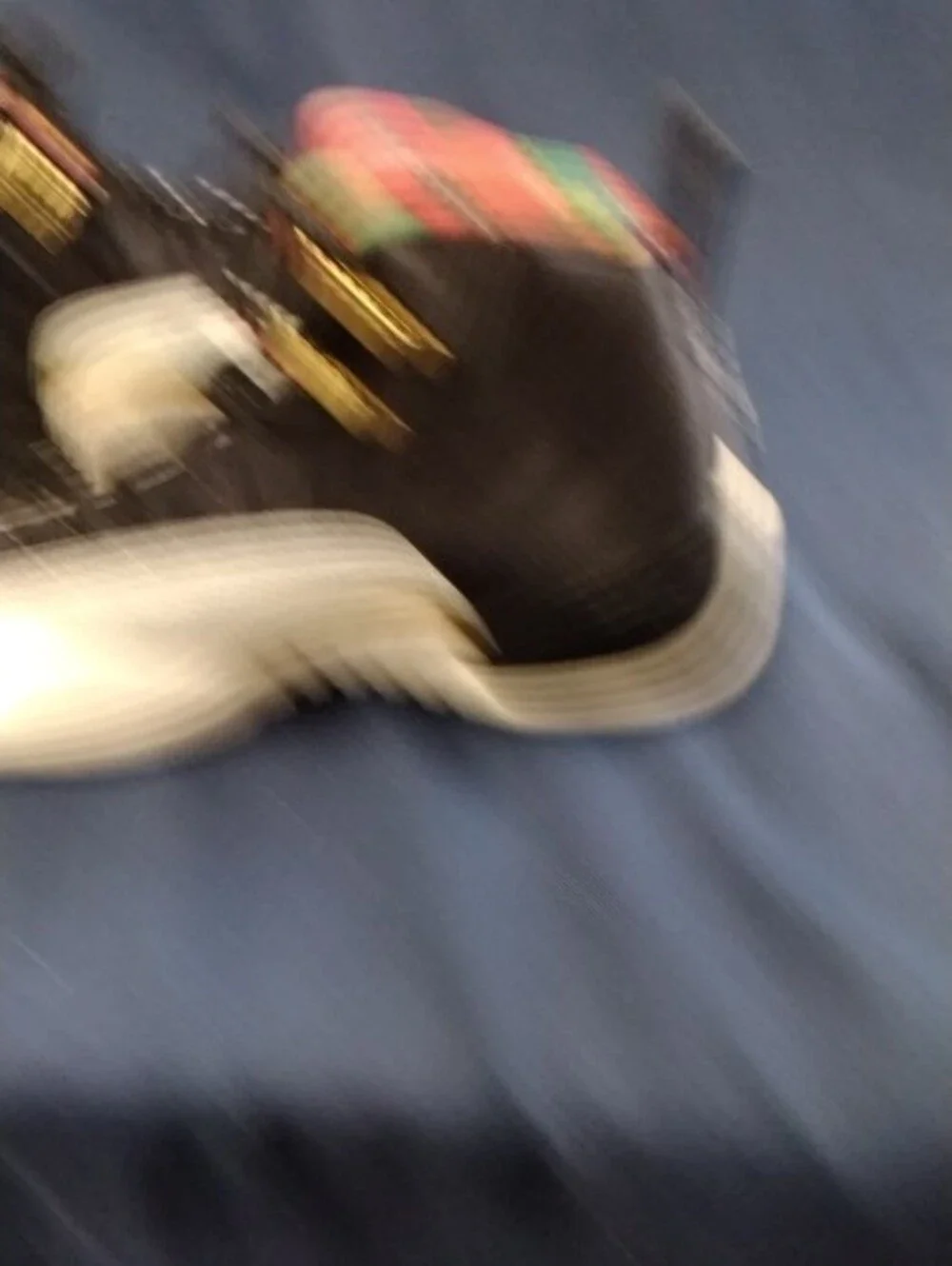 Jordan Kids Black and White High-Top Sneakers with Multicolor Collar - S 6 Youth